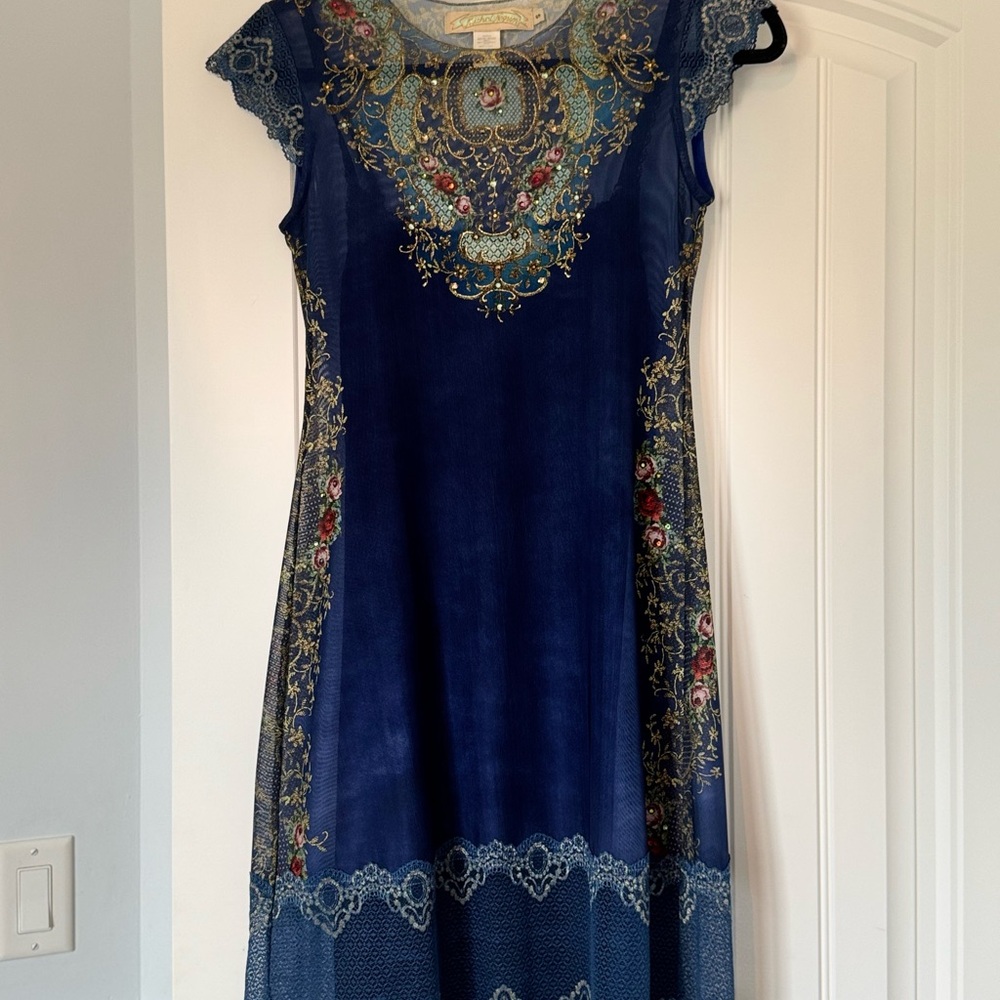 Michal Negrin Swarovski Blue Dress